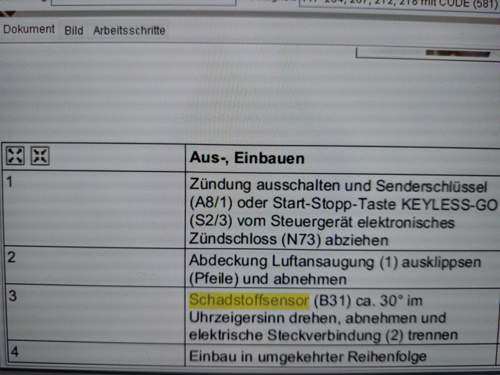 W204 Sensor Aus/Einbau