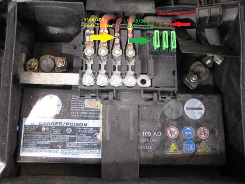 Lage und Bez. der Sicherung/Stecker