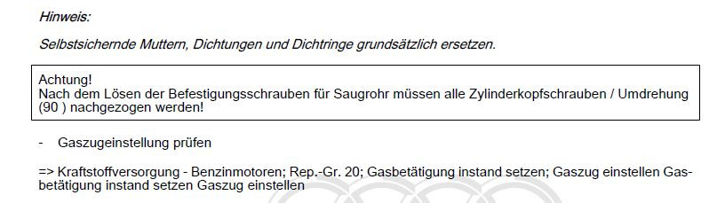 Klopfsensor 2.8 ACK wechseln