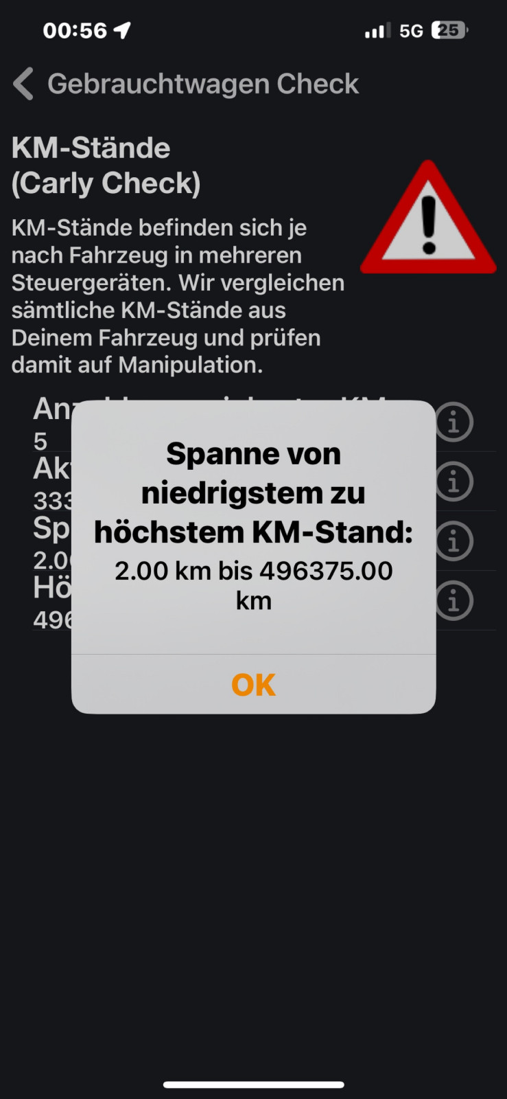 Km Manipulation entdeckt durch Carly App