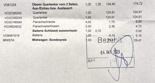 Tausch, obere Querlenker