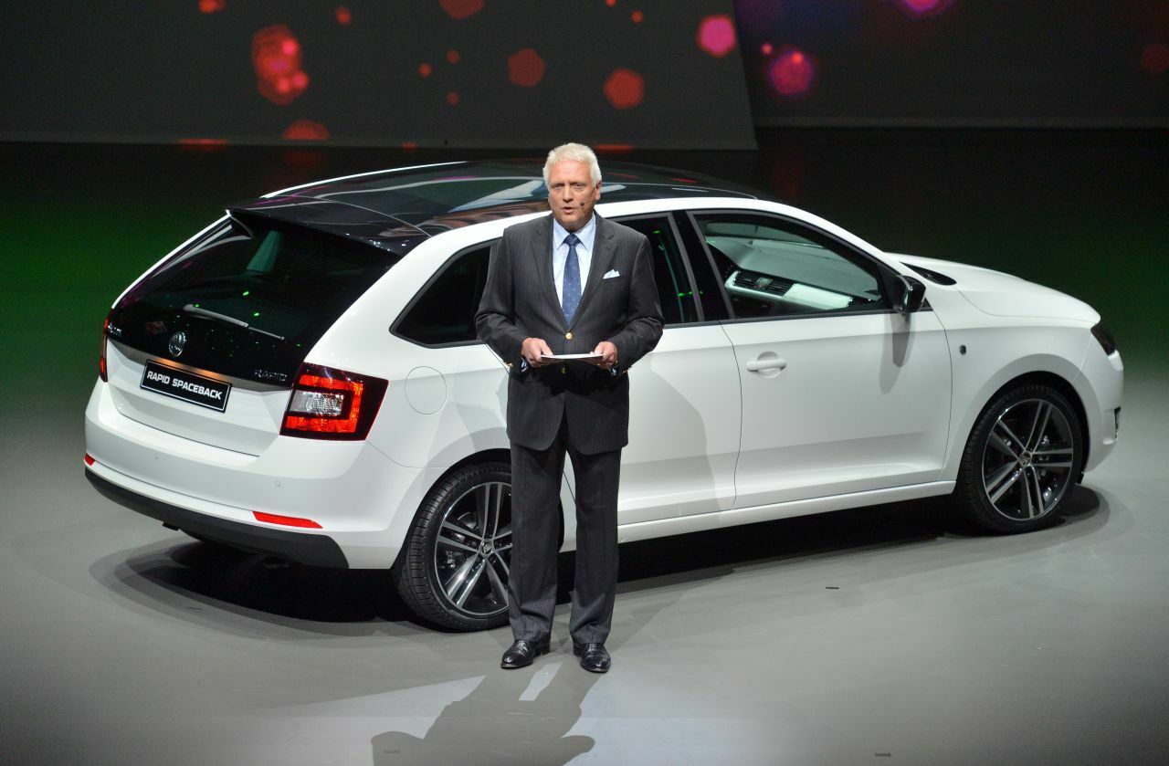 Winfried Vahland präsentierte im September 2013 im Vorfeld der IAA den Škoda Rapid Spaceback. Nun will der Manager den VW-Konzern verlassen