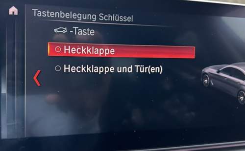 Fehlende Einstellung Heckklappe Sperren