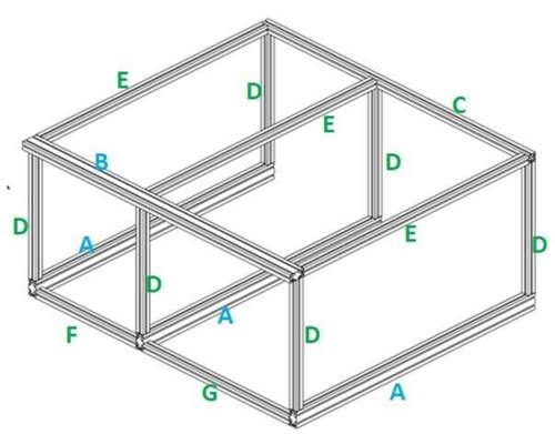 CAD Zeichnung ALU Profile (von hinten)