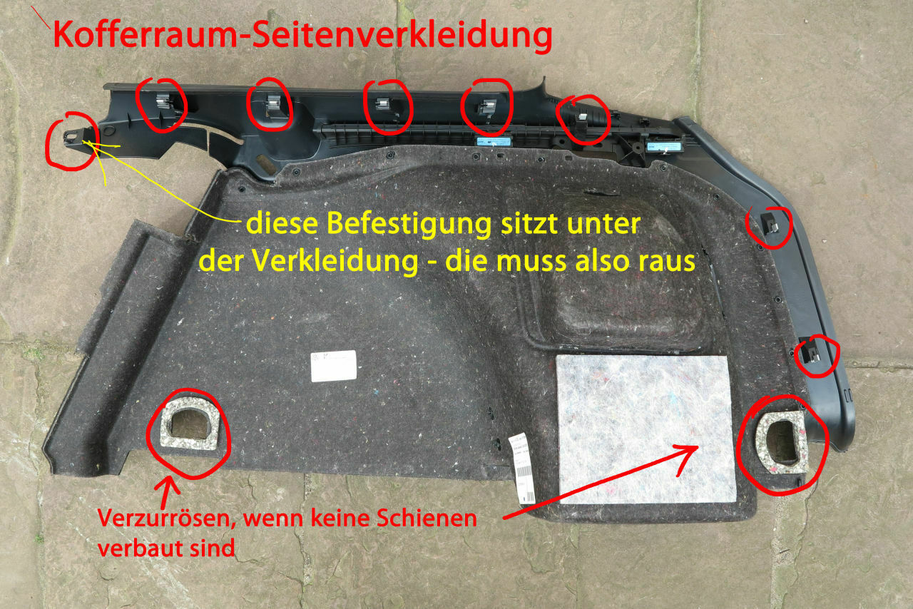 Kofferraumverkleidung ausbauen