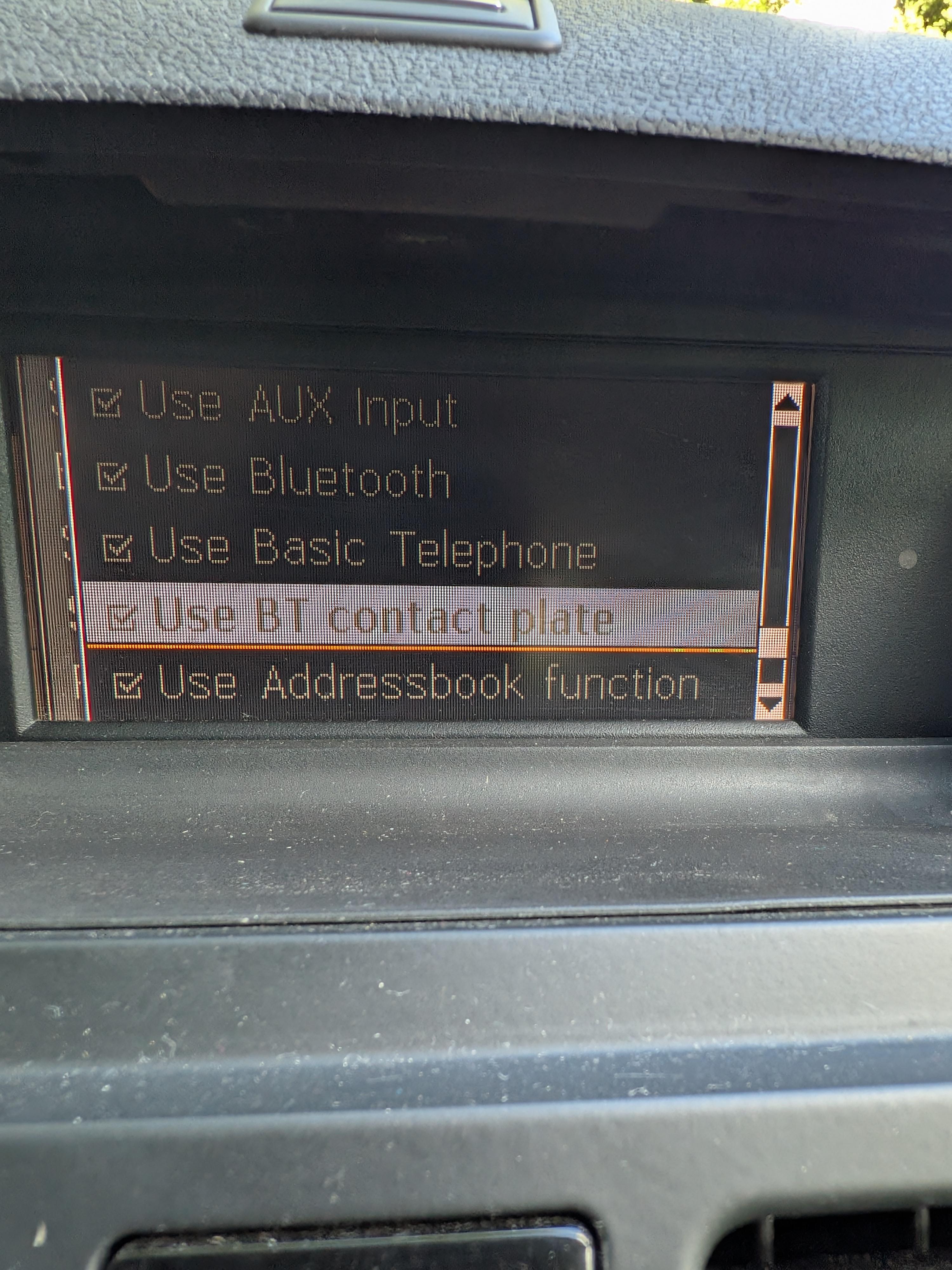Komforttelefonie deaktivieren, BT contact plate ausgegraut!