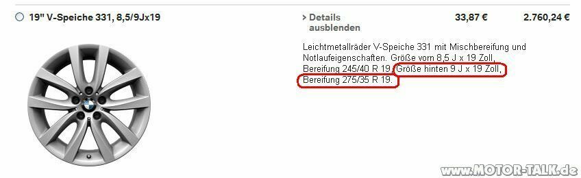 Komfortunterschied 18'' + 19'' Runflats