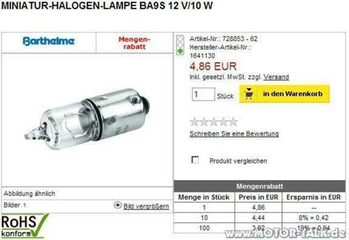 Standlichtlampe
