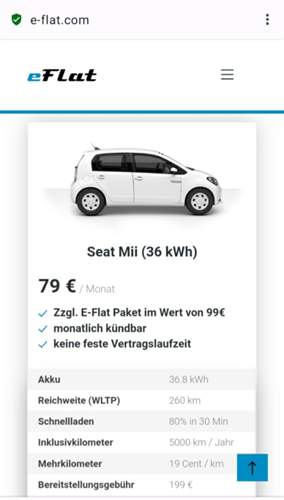 Seat Mii 178 Euro mtl. zzgl. Strom