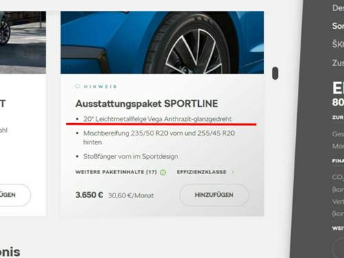 VEGA im Sportline Paket