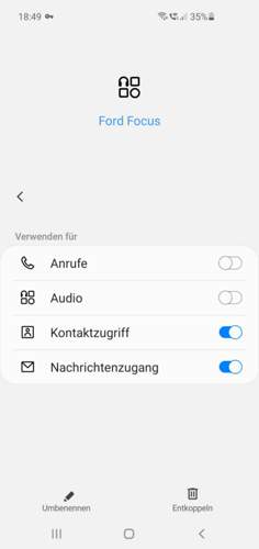 BT-Freigabe Smartphone