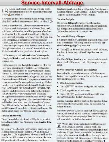 Service-intervall-abfrage
