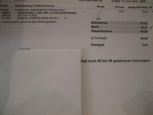 Ölwechsel atu
