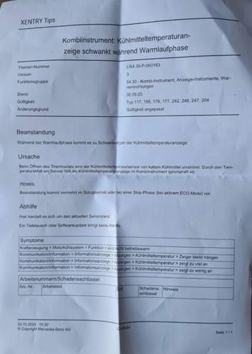 Kühlwassertemperaturschwankung