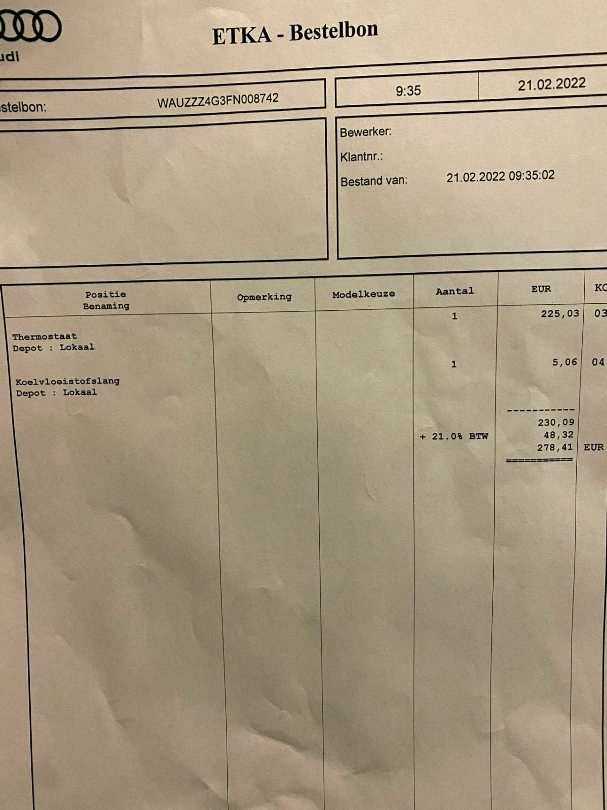 Kühlwasserverlust 2.0 und 3.0TDI