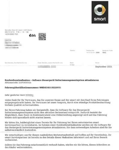 Smart Batteriemanagement / Rueckruf