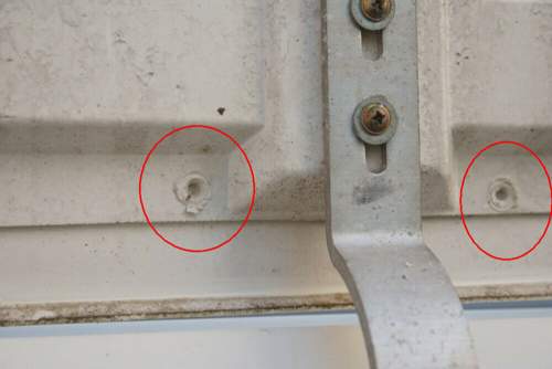 Detail intakte Schweißpunkte