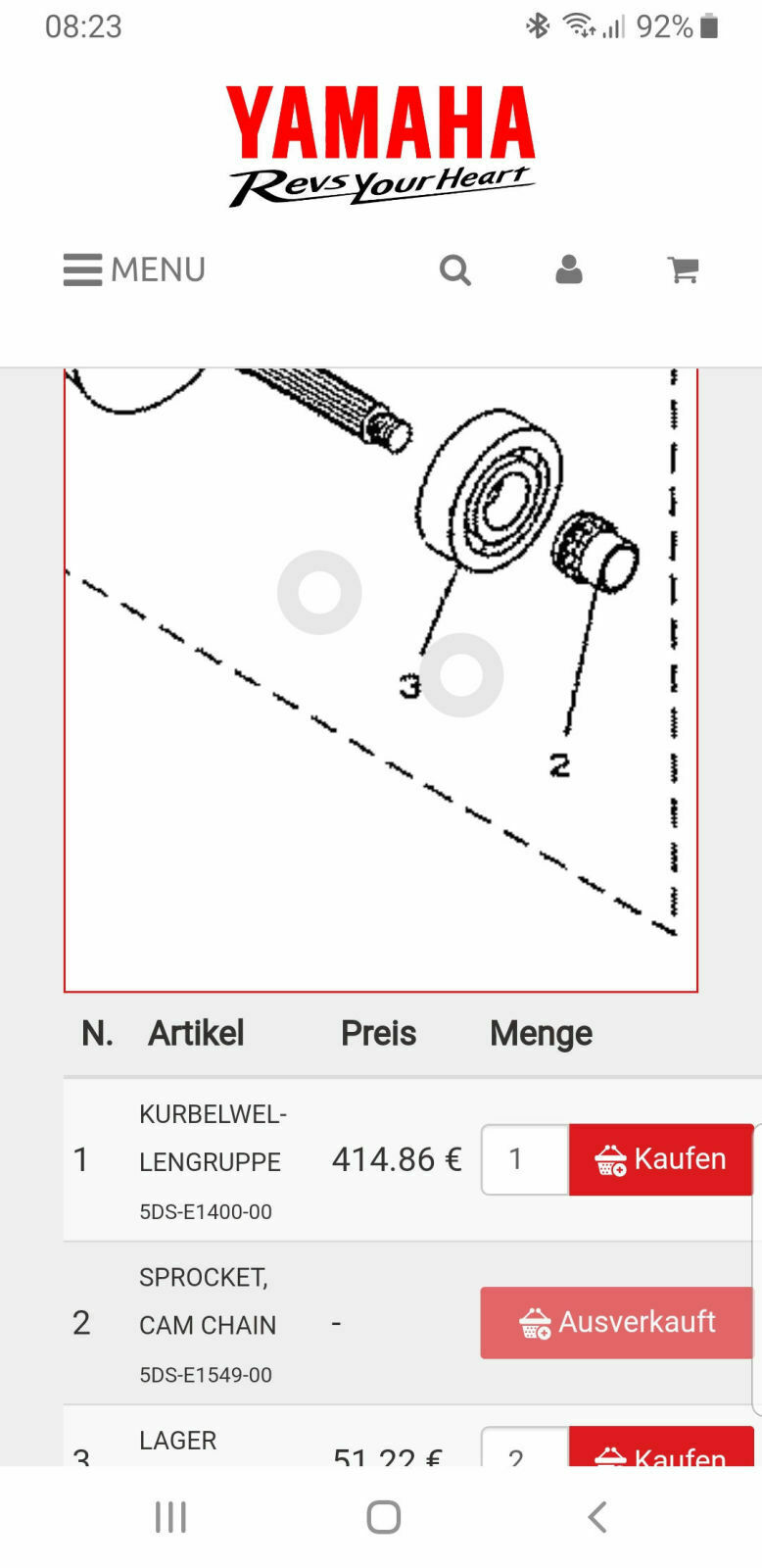 Kurbelwelle Yamaha Maxter 125