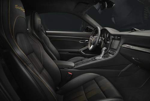 Innenraum des 911 Turbo S Exclusive Series: Elektrische Sitze, Leder, Gold, Alcantara