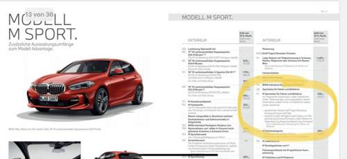MSportsitze Preisliste