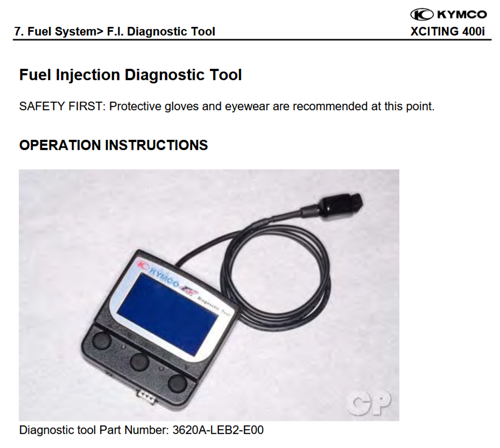 Kymco FI Diagnostic Tool
