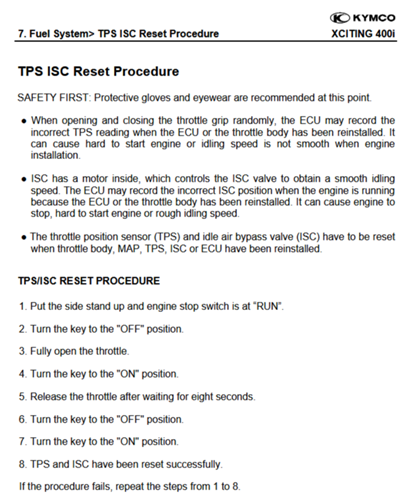 TPS/ISC Reset