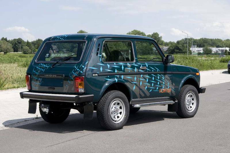 Das Heck des Lada Niva Hunter