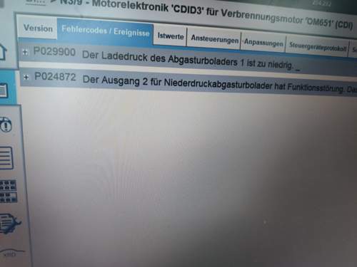 Fehlerspeicher Ladedruck