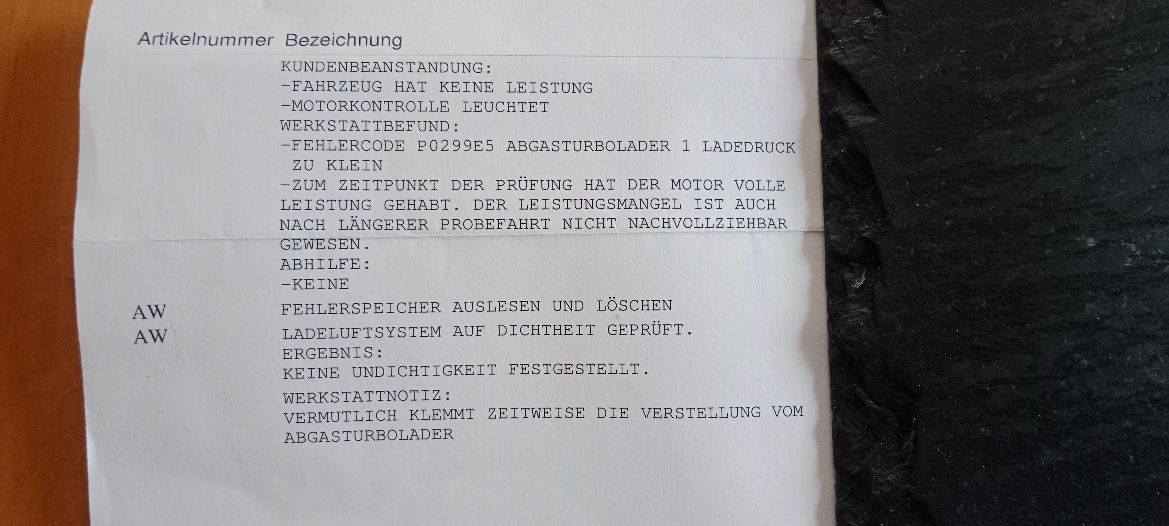 Ladedruck zu gering