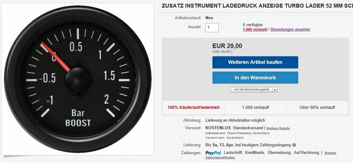 Ladedruckanzeige nur 0,3bar! Notlauf?