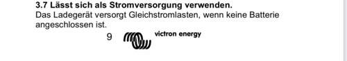 Ausschnitt Bedienungsanleitung Victron