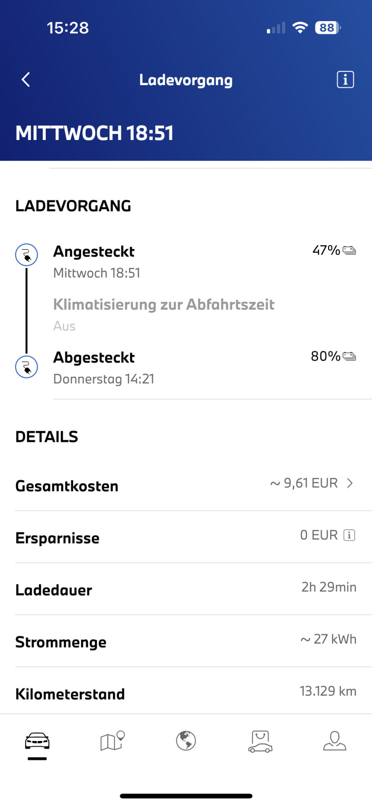 Ladehistorie My BMW App