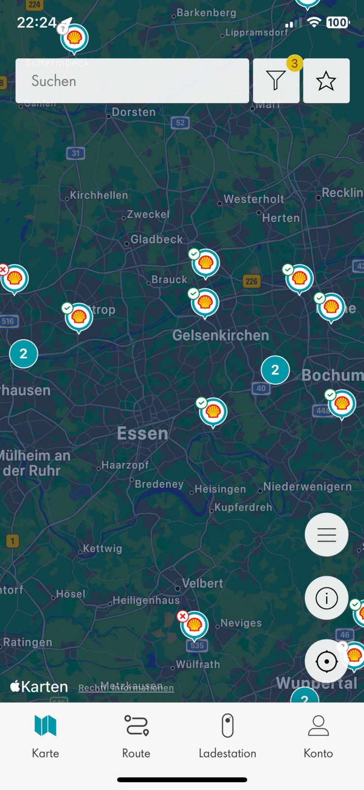 Ladekarten für e-tron Fahrzeuge