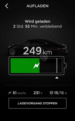 Ampere-Anzeige Tesla