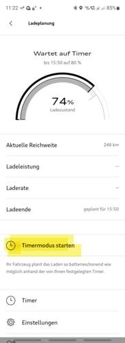 Timermodus aktivieren