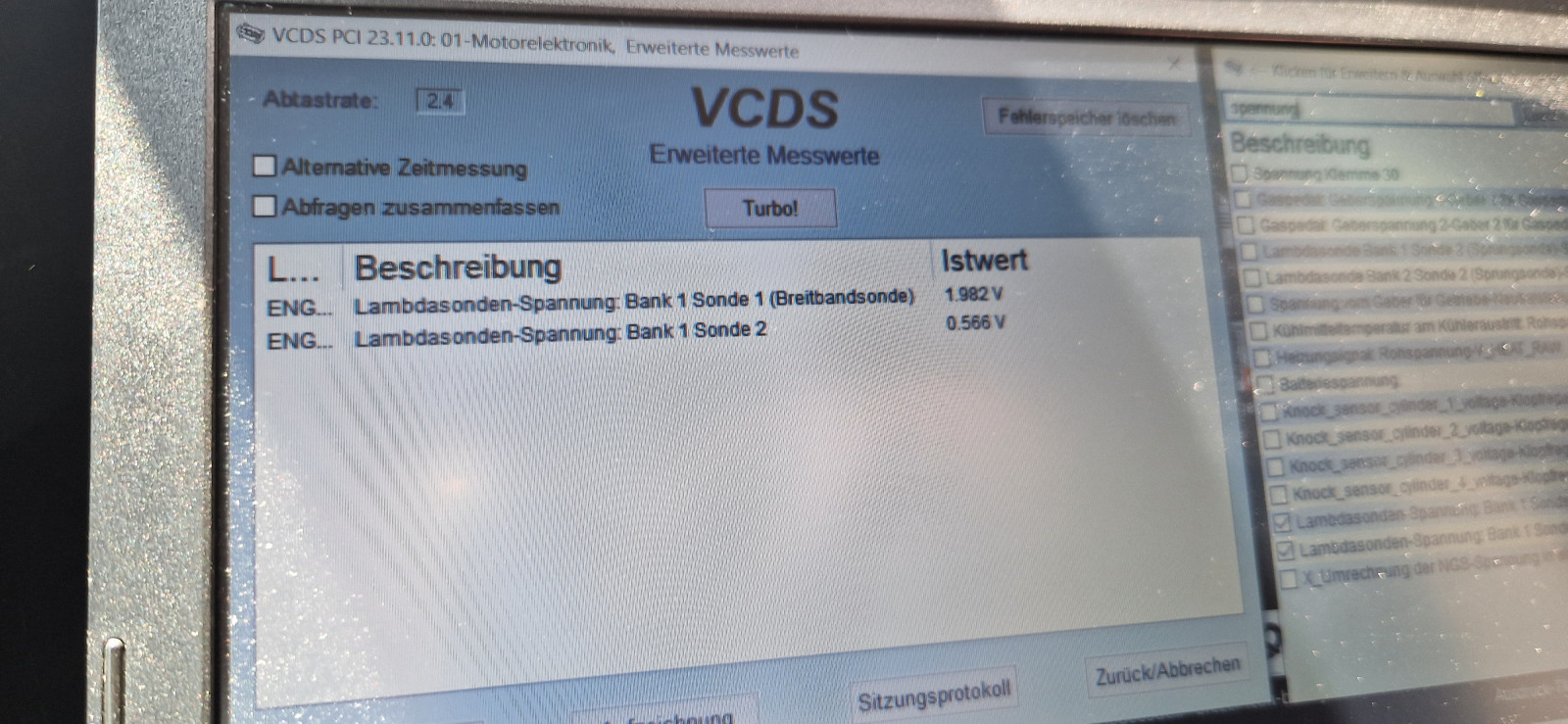 Lambdaspannung TSI