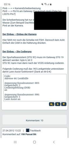 Anleitung Laneassist Codieren