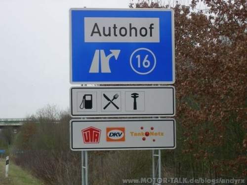 Oft zu sehen Hinweis Autohof