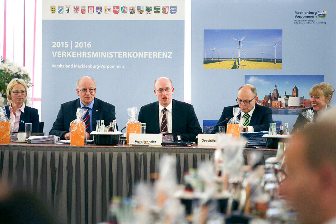 Verkehrsministerkonferenz im April 2015 in Rostock