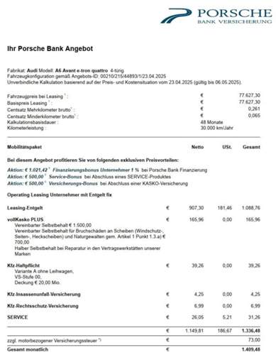 Leasing-angebot