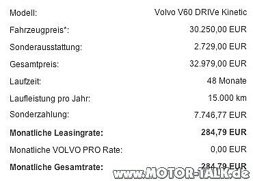 Leasingangebot V60 - OK?