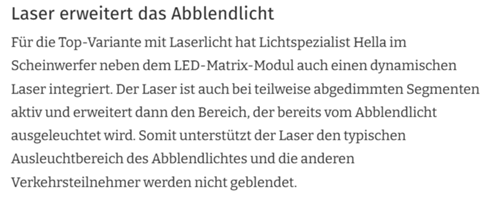 Laser Abblendlicht