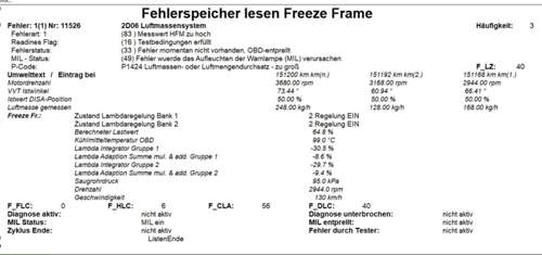 Fehlerspeicher