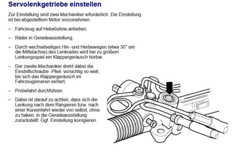 Anleitung Lenkgetriebe nachstellen