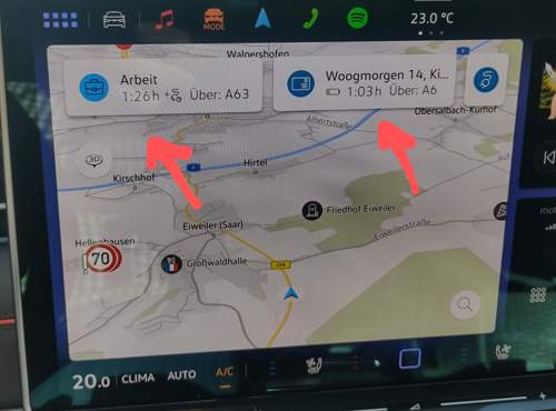 Kleine Navikarte im Home-Bildschirm