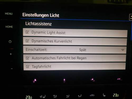 Lichteinstellungen