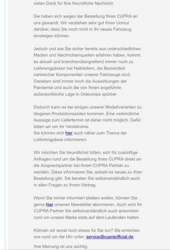 Antwort CUPRA