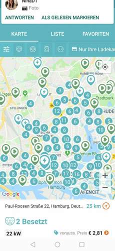 Viele Ladesäulen zusammen