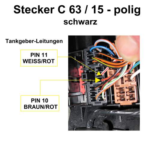Stecker C 63 A-Saeule Beifahrerfußraum
