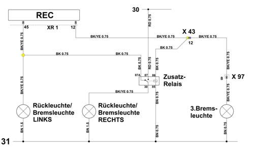 Zusatzschaltung Bremslicht